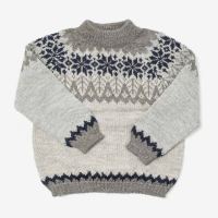 Pullover Islandia von My Alpaca aus Alpakawolle in grau-blau