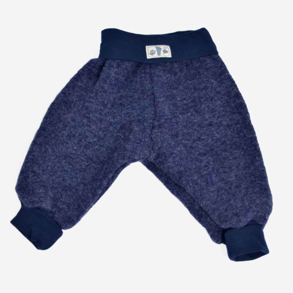 Baby Hose von Lilano aus Wollfilz und Bio-Baumwolle in marineblau