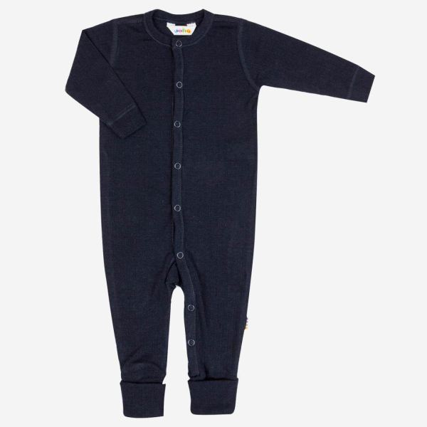 Baby Schlafanzug von Joha aus Merinowolle in marine