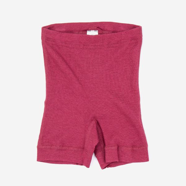 Kinder Bermuda von Hocosa aus Wolle/Seide rubino-rot