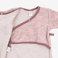 Baby Wickelsack von Lilano aus Wollfrottee in Ringel mauve 2