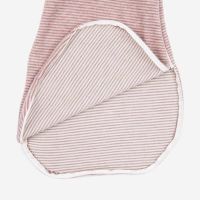 Baby Wickelsack von Lilano aus Wollfrottee in Ringel mauve 3