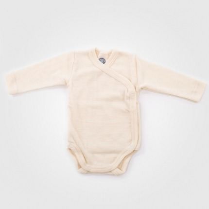 Baby Wickelbody Wolle/Seide natur von Cosilana