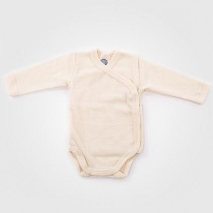 Baby Wickelbody Wolle/Seide natur 50/56