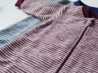 Baby Schlafsack von Lilano aus Wollfrottee Plüsch in Ringel beere