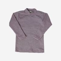 Kinder Shirt Ringel Stehkragen Wolle/Seide von Lilano in beere geringelt