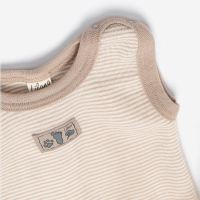 Strampler mit Fuß Wolle/Seide Ringel