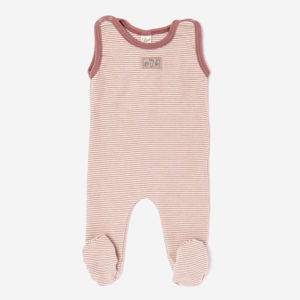 Baby Strampler mit Fuß von Lilano aus Wolle/Seide in mauve