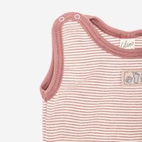 Baby Strampler mit Fuß von Lilano aus Wolle/Seide in mauve 2