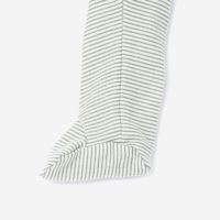 Baby Strampler mit Fuß von Lilano aus Wolle/Seide in sage green Ringel 3