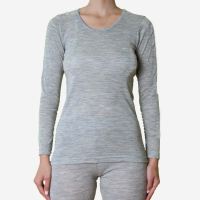 Damen Shirt von Engel aus Wolle/Seide in grau 3