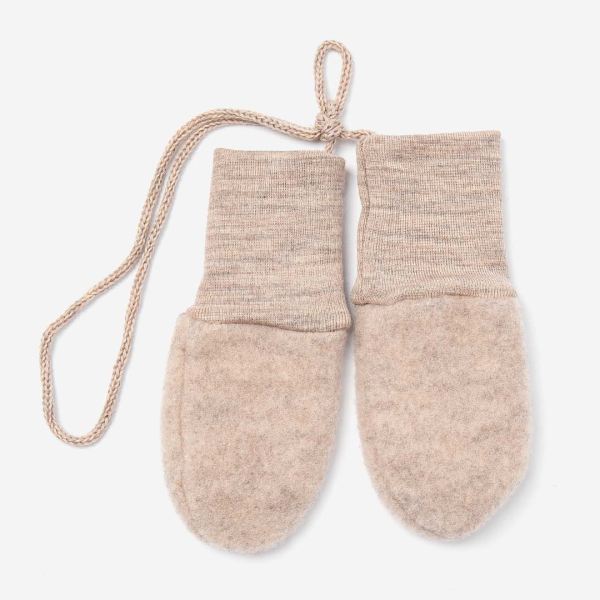 Baby Handschuhe Wollfleece von Engel in sand melange