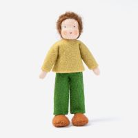 Blumenkinder Puppenstuben Junge braunes Haar, oliv/grün