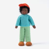 Blumenkinder Puppenstuben Junge schwarzes Haar,...