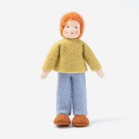Blumenkinder Puppenstuben Junge rotes Haar, oliv/hellblau