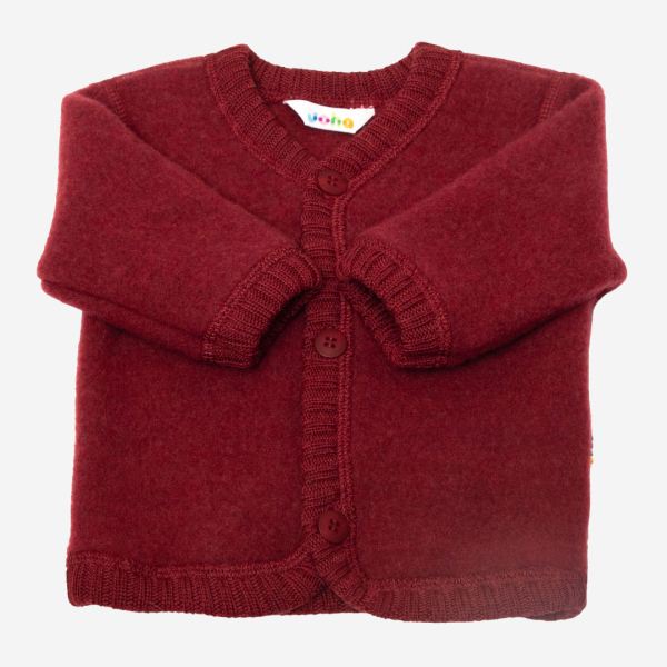Kinder Cardigan von Joha aus Merinowolle in bordeaux