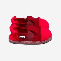 Hausschuh Mountain Wolle rot 2