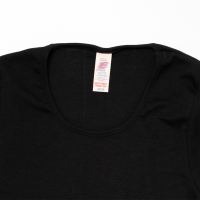 Damen kurzarm Shirt von Engel aus Wolle/Seide in schwarz 2