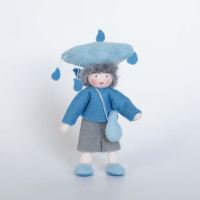 Blumenkind Filzpüppchen Regen