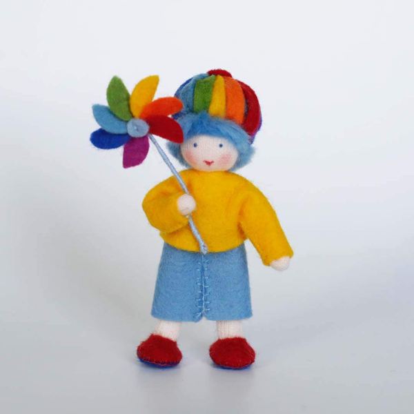 Filzpüppchen Blumenkind Regenbogen