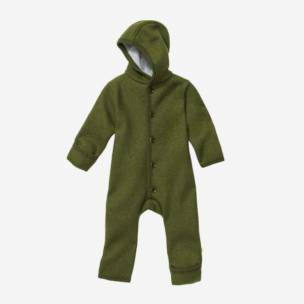 Baby und Kinder Walk-Overall von Disana aus Schurwolle in oliv