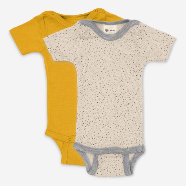 Baby Body kurzarm von Engel aus Wolle/Seide in safran