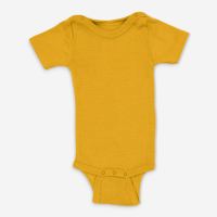 Baby Body kurzarm von Engel aus Wolle/Seide in safran