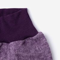 Baby Hose von Cosilana aus Wolle/Baumwolle-Fleece in lila melange 2