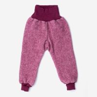 Baby Hose von Cosilana aus Wolle/Baumwolle-Fleece in beere melange