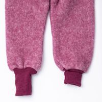 Baby Hose von Cosilana aus Wolle/Baumwolle-Fleece in beere melange 3