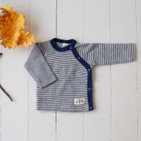 Shirt mit Knopfleiste Wolle/Seide Ringel