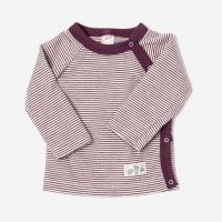 Shirt mit Knopfleiste Wolle/Seide Ringel beere 80