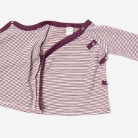 Shirt mit Knopfleiste Wolle/Seide Ringel beere 80