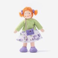 Puppenstuben Mädchen rotes Haar, grün/lila...