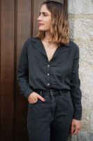 Damen Bluse DATTE von Poudre Organic aus Bio-Baumwolle in pirate black 4