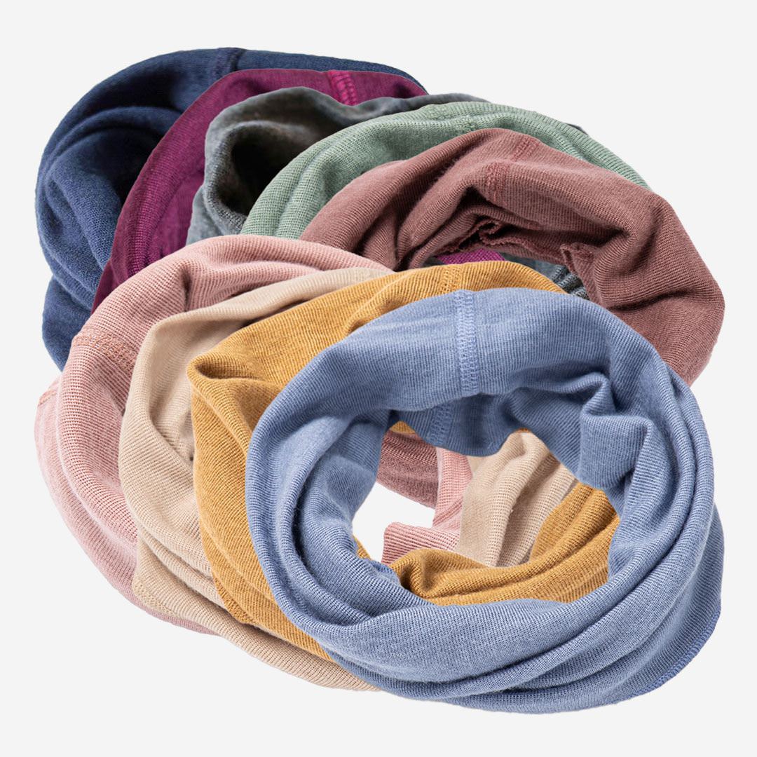 Schlauchschal von Lilano aus Wolle/Seide in rust Lila Lämmchen