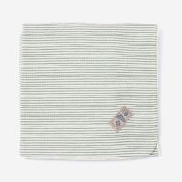 Babydecke von Lilano aus Wolle/Seide in Ringel sage green