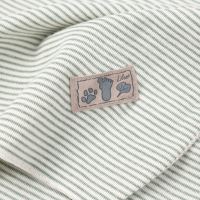 Babydecke von Lilano aus Wolle/Seide in Ringel sage green 2