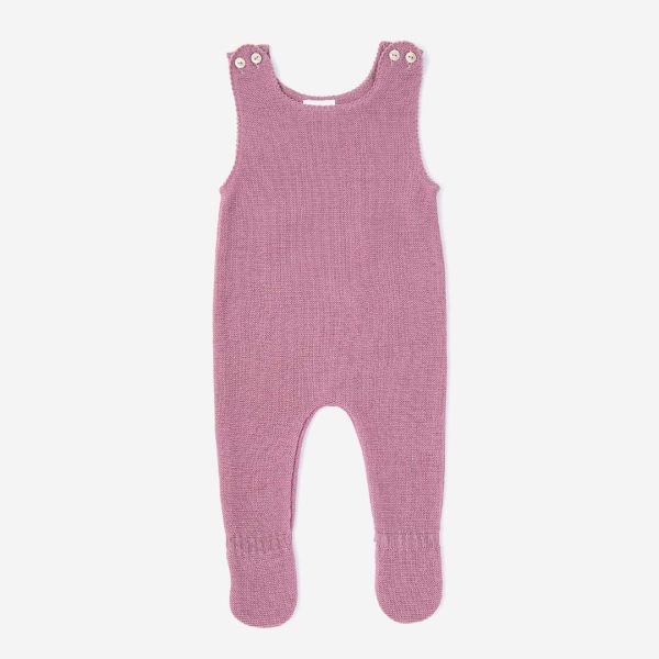 Baby Strampler von Selana aus Merinowolle in rose grise