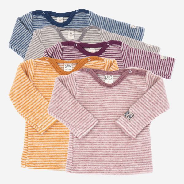 Shirt Ringel Wollfrottee-Plüsch