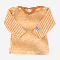 Baby-Shirt Ringel von Lilano aus Wollfrottee-Plüsch in curry