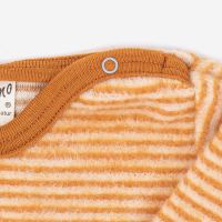 Baby-Shirt Ringel von Lilano aus Wollfrottee-Plüsch in curry 2