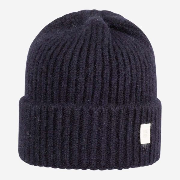 Umschlagmütze von Pure Pure aus Baby-Alpaca, Bio-Baumwolle und Merinowolle in marine