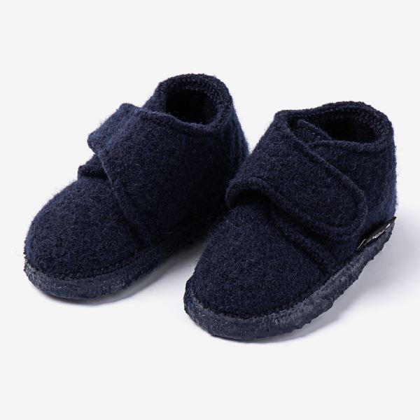 Klett-Hausschuhe Leila von Nanga aus Wolle in dunkelblau