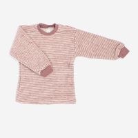 Kinder Schlafanzug Wollfrottee Plüsch von Lilano in mauve Ringel 2