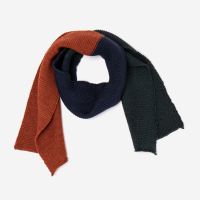 Schal von Harfmann Piccolino aus Wolle 3-farbig bronze-navy-tanne  2