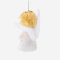Filzpüppchen Engel hängend blond mit Glocke von Bumenkinder rückansicht