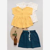 Kinder Musselin Tunika von Organic by Feldman aus Bio-Baumwolle in Farbenspiel ochre 2