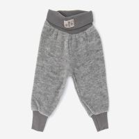 Nabelbundhose Wollfrottee-Plüsch hellgrau 56