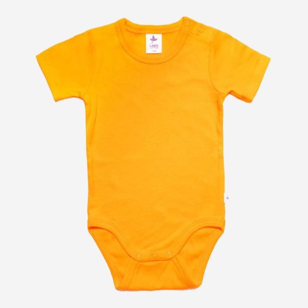 Baby Body kurzarm von Leela Cotton aus Bio-Baumwolle in sonnengelb